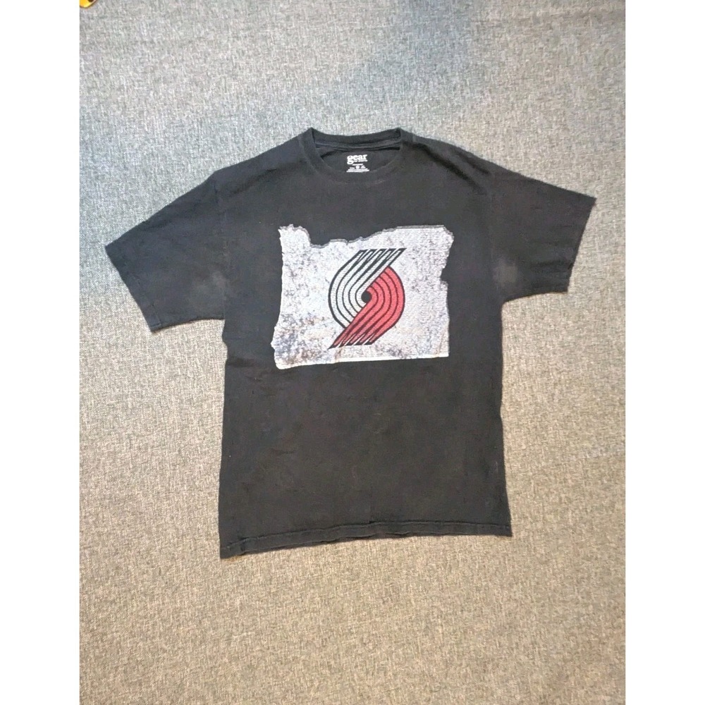 Portland Trail Blazers T Shirt Men Medium Black NBA Basketball TEE